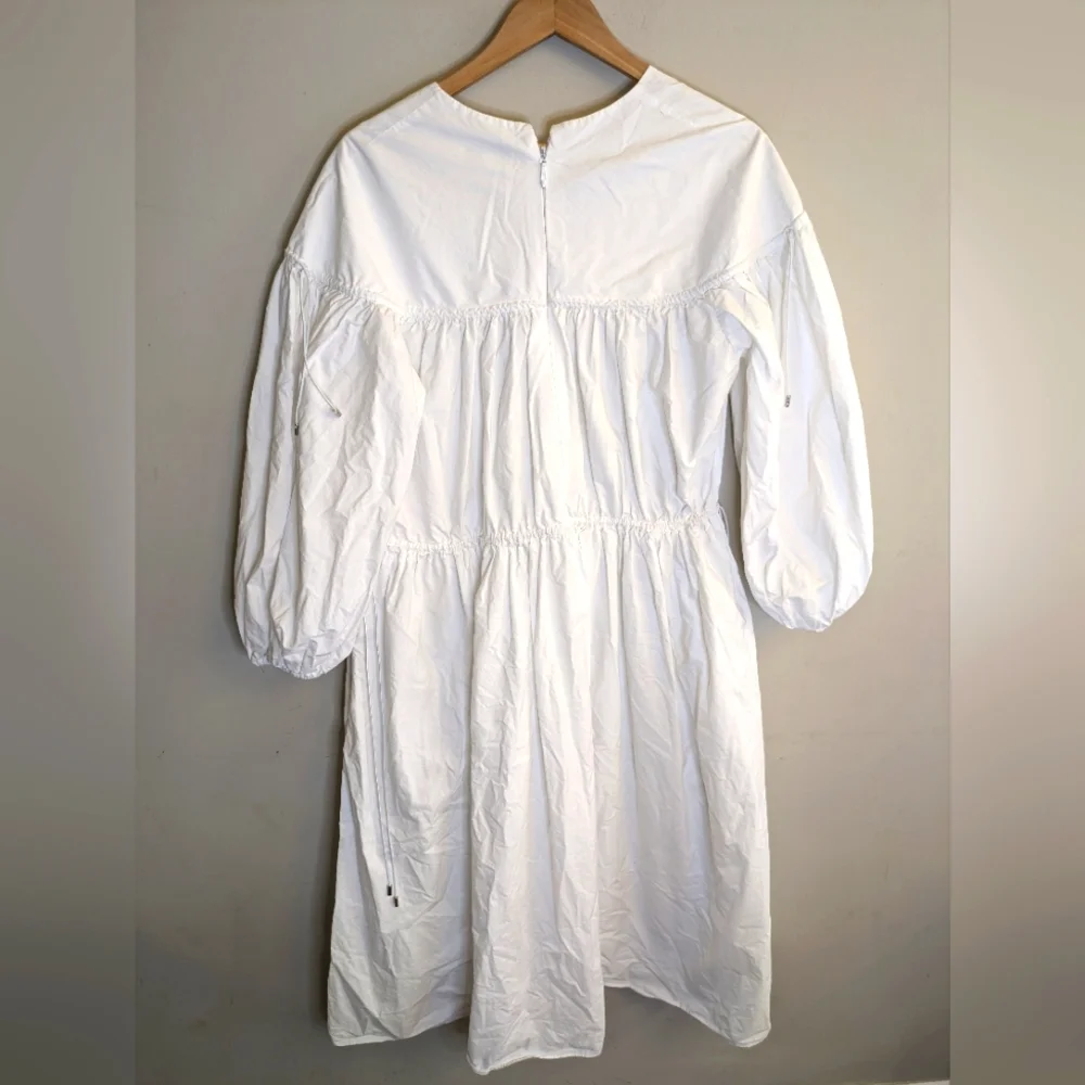 Rosetta Getty White Cinched Midi Dress Size S - Picture 10 of 10